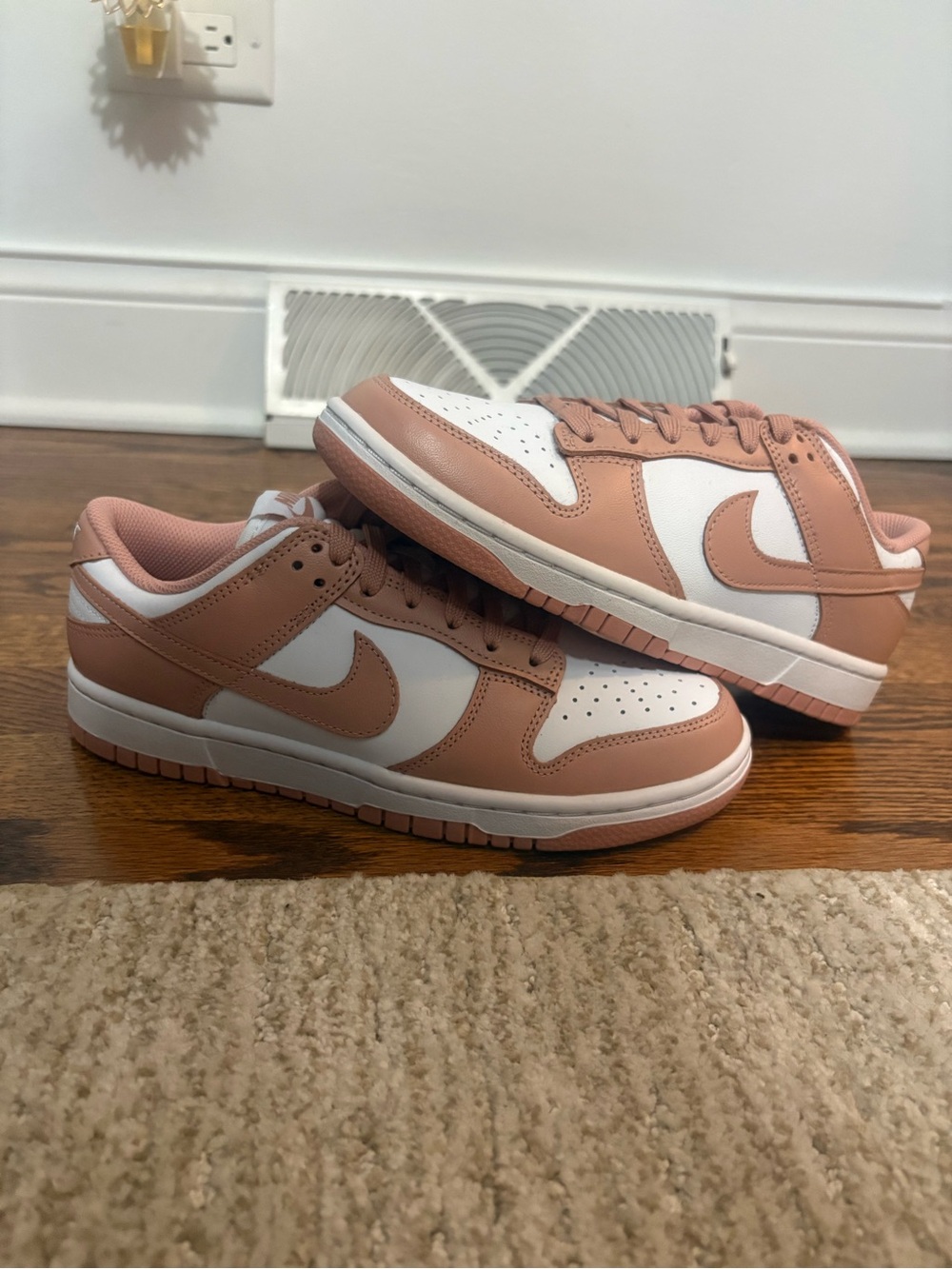 Nike Women’s Low-Profile Sneakers in Blush Pink and White